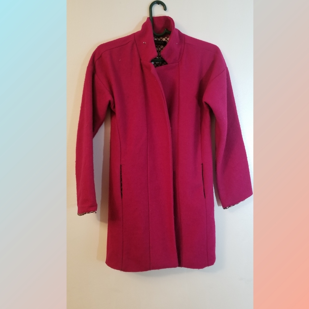 Unbranded X-Small Magenta Wool Coat